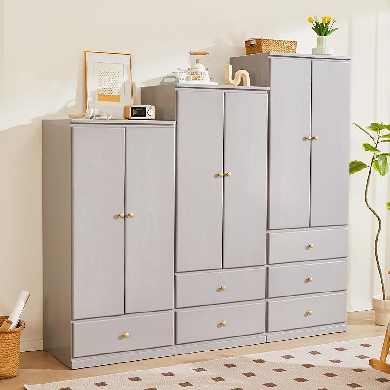 衣柜整家用卧室经济型靠房用加深60cm简装儿童易实木收纳大墙衣橱