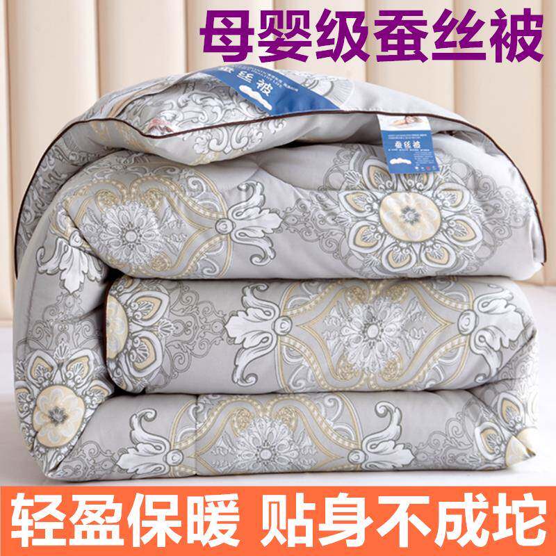被蚕丝被子冬被全棉春秋斤丝棉被芯加厚LIB保暖冬天被冬季棉10空