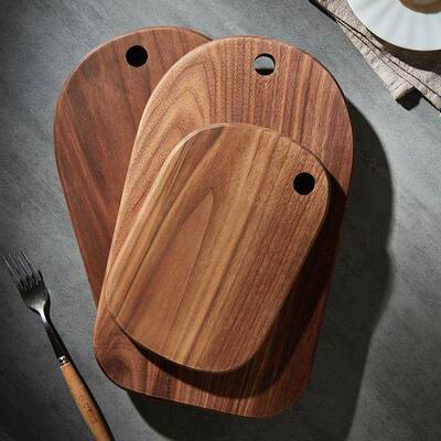 北美面胡桃木实木披萨盘家用 整面包蛋糕点AEQ心牛排板西餐托菜
