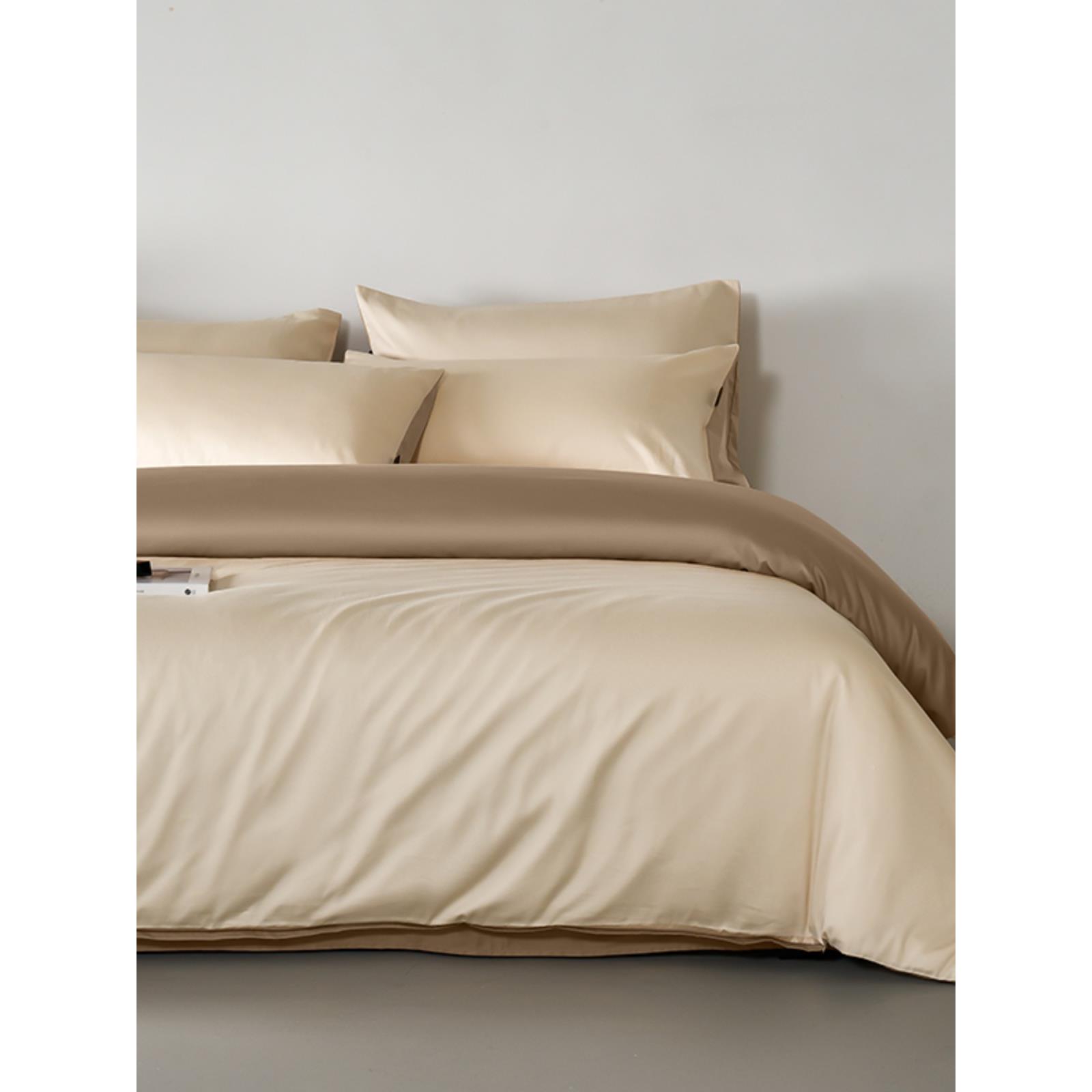 轻奢风格100单S缎面长绒棉四件套简单纯棉床FDP被套床单床床单上