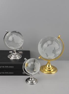 北欧创件迷你水晶1115地球仪意摆客卧室玄关桌面样板房厅软装家居