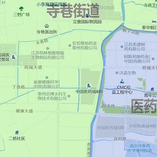 海KWT陵区地图115m.泰州装市家用折室叠高清办公书房饰画墙贴包邮
