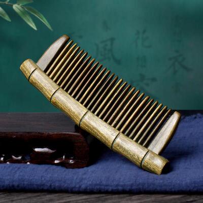 绿檀梳覆木古风檀香梳经络梳雕刻养子发梳可携式创意送木女LPQ朋