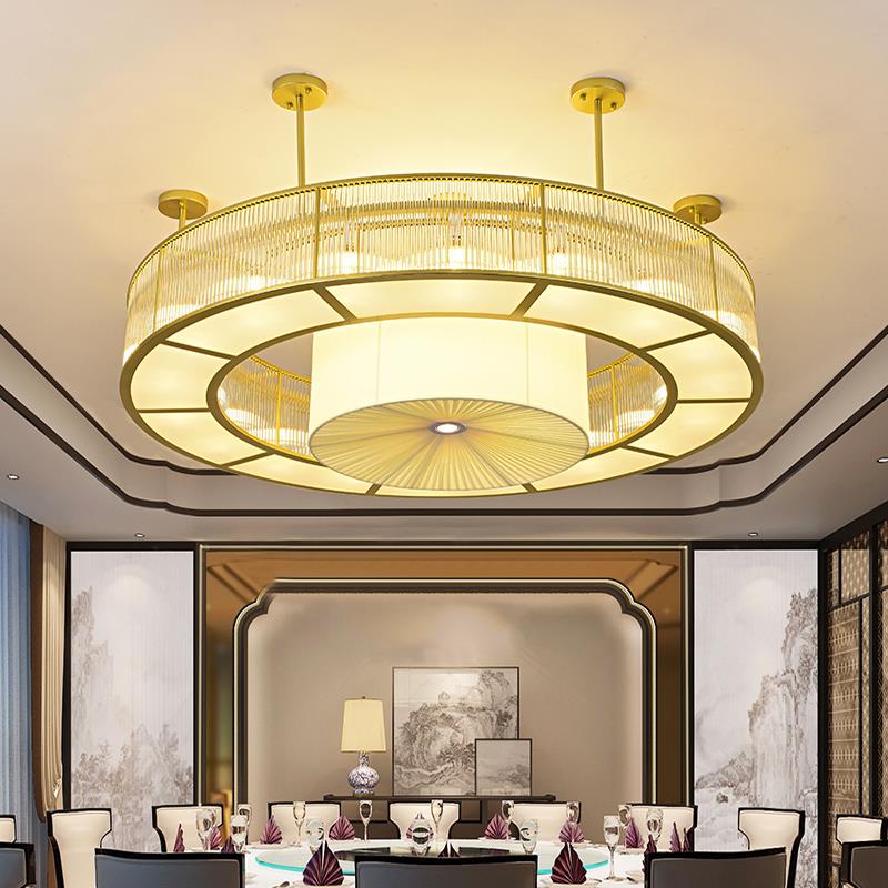 新中式酒店包厢水晶灯JL366圆形别墅大厅厅灯客气厅大会餐大堂宴