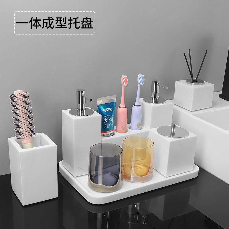 洗宝字大理石漱套派装店浴室高档酒用品轻奢卫生间样板房摆件