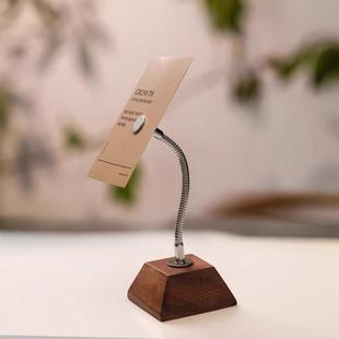 面名片夹立式 创桌意卡片留夹KELp便签夹子相片明信片言底座标签夹