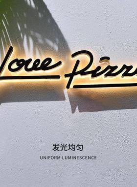 发光字创意牌 黑色门KGK个性不牌锈钢广告字 店招头背光广告招定