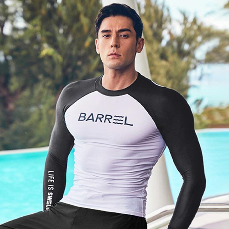 潜水服游男士两冲件式长防晒QSY969浮潜袖泳漂流速干 干水母衣浪