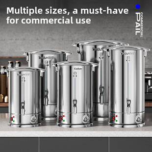 奥登全钢桶新型3大钢T001004不锈电热沸水桶容量电热限制沸水防烫