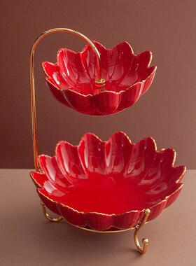 轻水婚礼喜庆果HIN盘婚礼糖果盘奢家居客食厅桌面多层零糖果前台