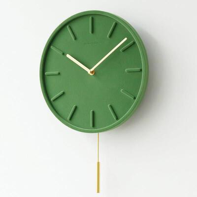 现代简静约钟表高档法式覆古古绿摇色GAG音摆客厅挂钟摆台高级中