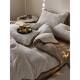冬季 加绒加厚花牛奶绒四SLD件保暖双雕面绒套貂毛水花边被套床上
