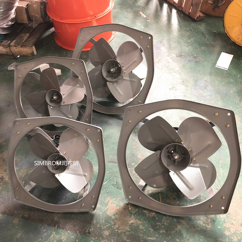 LU16寸可带网八角扇强力方型铁壳排风扇220V排气扇工业商业换气扇