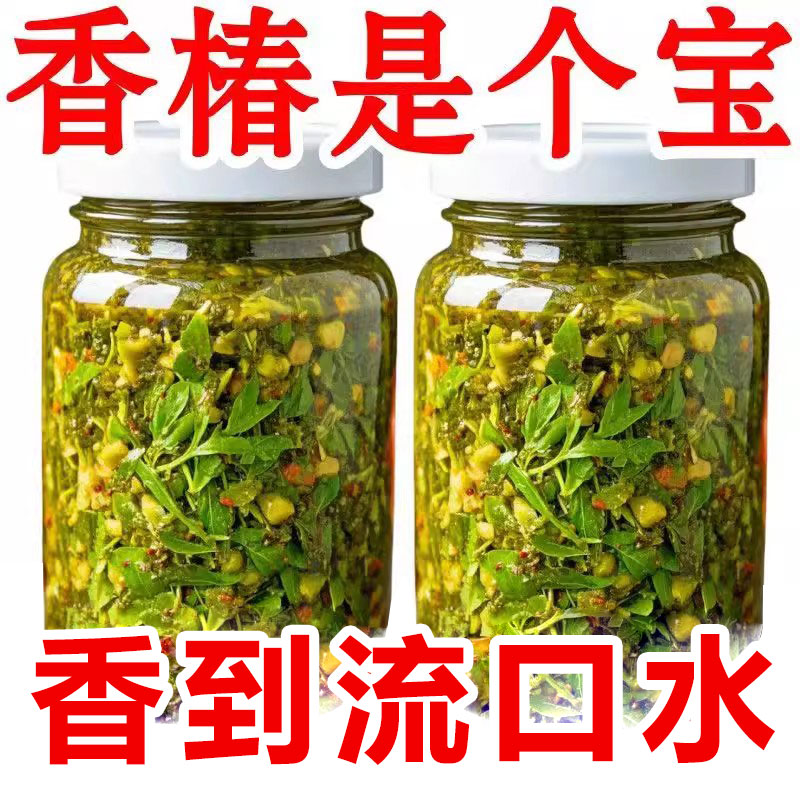 嫩芽香椿酱下饭酱新鲜头茬香椿芽酱瓶装拌饭拌面炒菜原味香辣即食