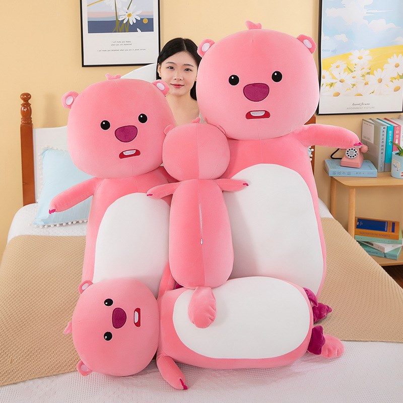 长条海狸抱枕loopy公仔毛绒玩具女生睡觉抱枕大枕头X娃娃生日礼物