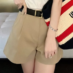 春夏2024款 高腰顯瘦a字M小個(gè)子氣質(zhì)韓版 女褲 闊腿短褲 休閑短褲 大碼