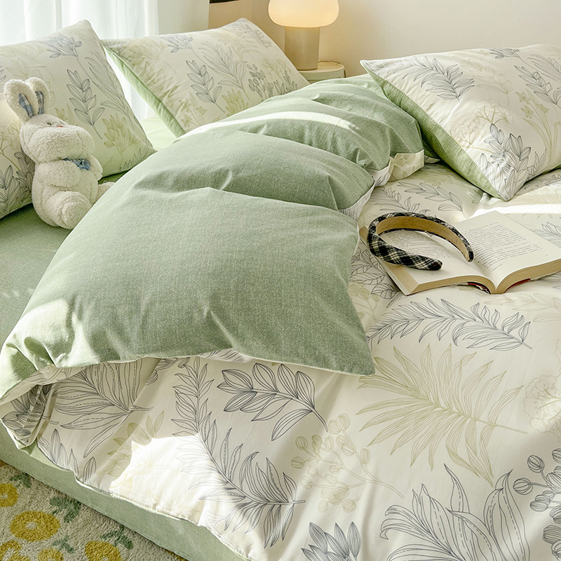 小清新纯棉被套单件100全棉床单被罩150x200x2P30学生宿舍被单1米