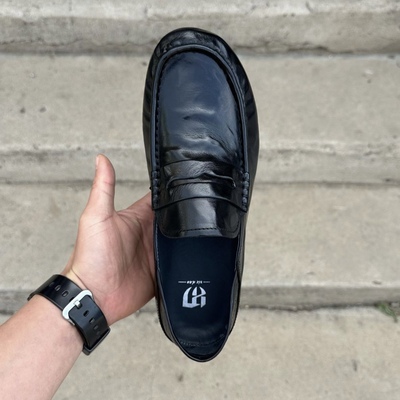 70121男鞋纯皮夏季商务休闲一脚蹬豆豆鞋懒人驾车皮鞋漆皮软底鞋