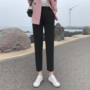 西装裤女直筒宽松春夏q新款九分女裤职业八分小个子高腰显瘦休闲
