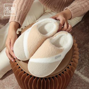 女士棉拖鞋 女冬 秋冬季 休闲居家室内家用F防滑毛绒保暖厚底棉拖鞋