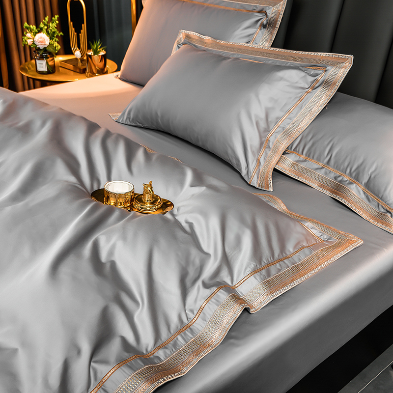 200支长绒棉四件套全棉纯棉北欧风新款床单N被套床笠酒店床上用品