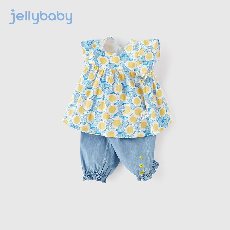 女童两件套夏装4岁婴儿薄款洋气衣服儿童小童夏款2女宝宝夏季套装