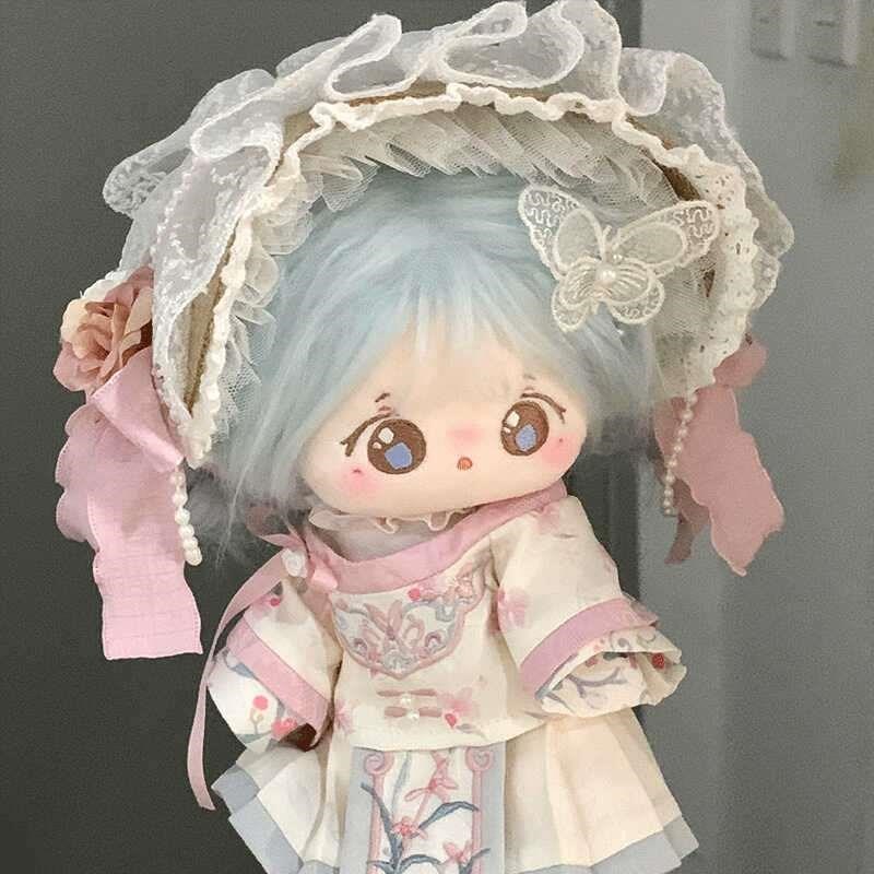 娃衣20cm棉花娃娃古r风套装衣服粉色玩偶汉服中国风替换装裙子新