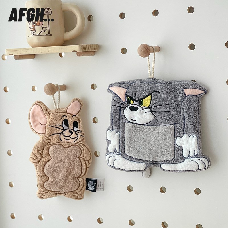 猫和老鼠擦手巾挂式m吸水不掉毛小方巾家用厨房抹布速干搽手巾毛