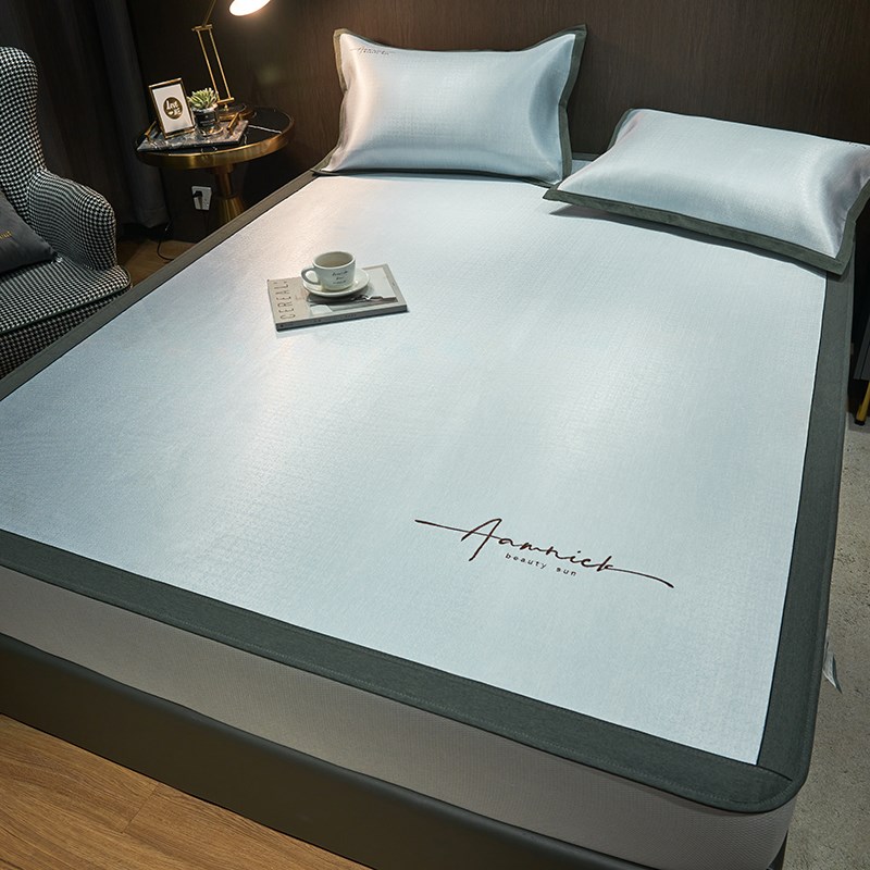 床笠款冰丝席三件套折叠空调软席子夏天可水洗夏季纯Y色凉席可机