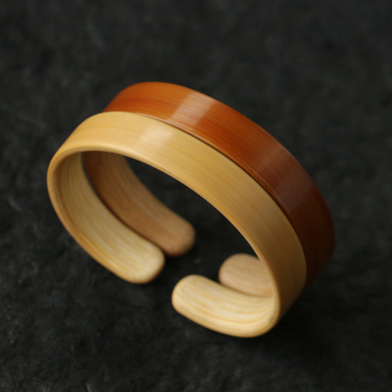 精品纯手工制作天然十几年老玉竹梅妃竹手镯文玩女士竹手环手串珠