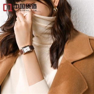 鄂尓多斯秋冬薄款 纯色 堆堆领女毛y衣短款 针织宽松慵懒打底长袖