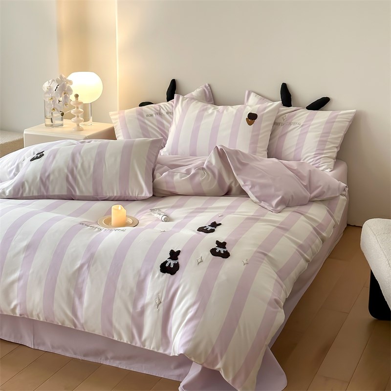 糯糯的温柔感全棉磨毛四件套 轻奢氛围感100支纯U棉被套精致毛巾