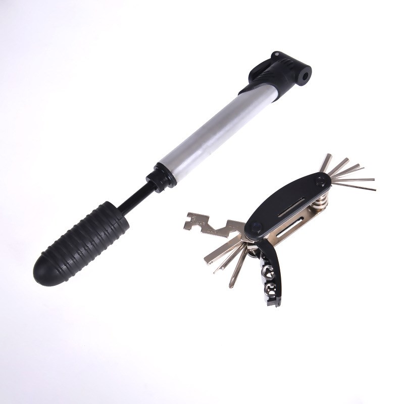 自行车维修工具包补胎打气筒修理扳手套装山地车组合工具修理工具