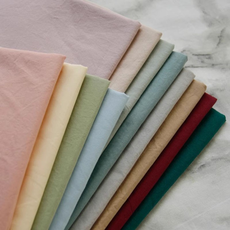 蓝骊布艺 纯色莫兰迪薄款60支高支纯棉布料连衣裙服装内衬面料diy