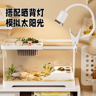 乌龟饲养缸家用客厅鱼缸小型养乌龟专用箱生态造景晒爬台桌面龟缸