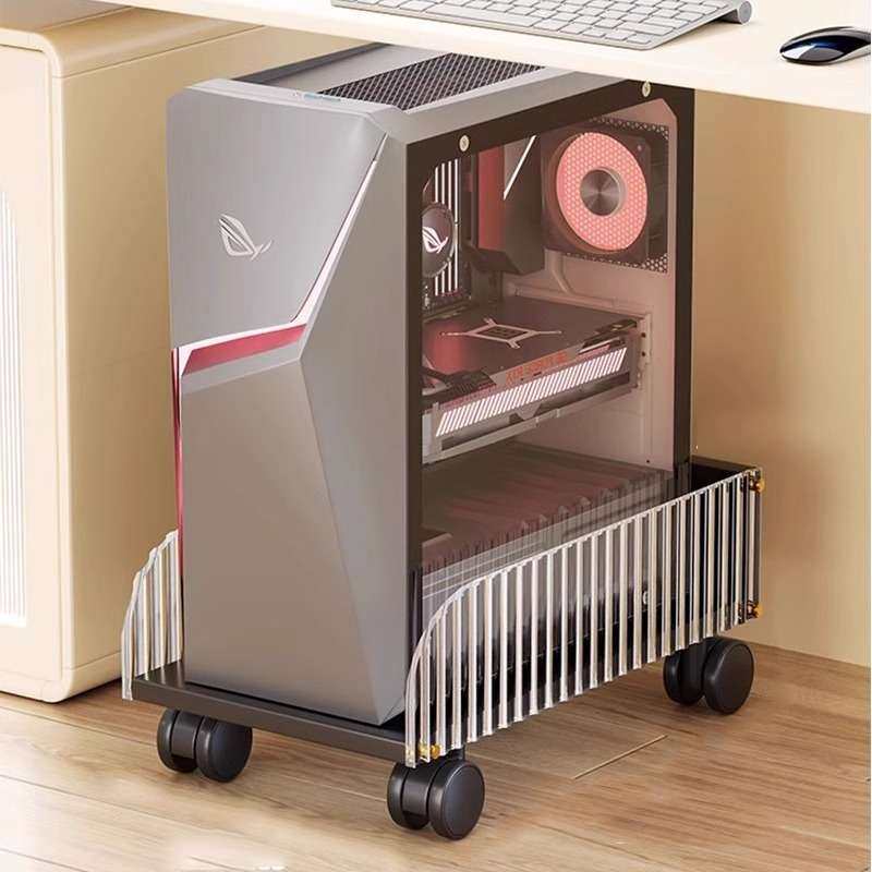 电脑主机托架可移动机箱打印机置物架家用桌下落地复印机托盘支架