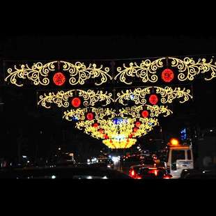 雪花2DLED过街灯 梦幻隧道造型灯 LED跨街灯 梦幻灯光节厂家