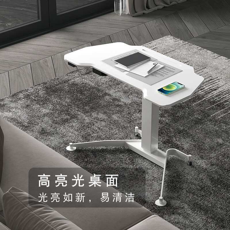 智能升降桌电动床边桌可移动电脑桌家用办公桌子站立工作台小书桌