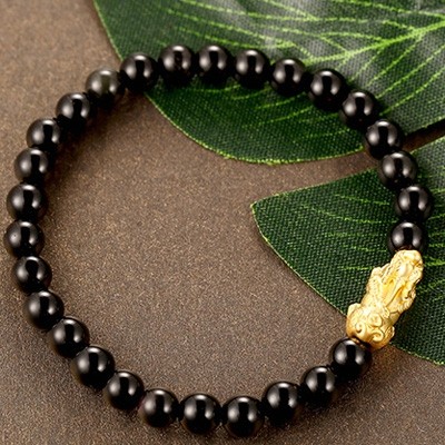 黄金貔貅手链男本命年招财皮丘转运珠天然红石榴石女情侣玛瑙手串