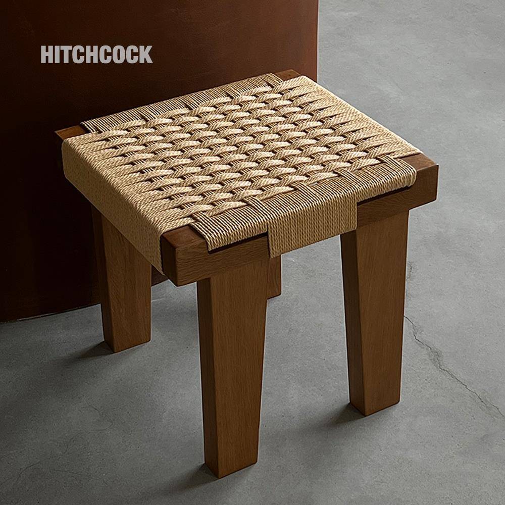 HITCHCOCK Bench/方凳 实木绳编凳子侘寂风简约咖啡凳中古换鞋凳