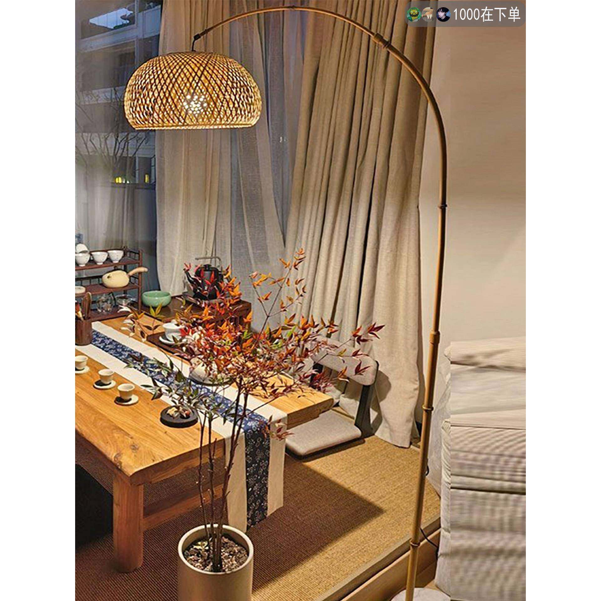 钓鱼落地灯侘寂风日式覆古茶室禅意设计师艺术客厅卧室床头阅读灯,家装灯饰光源,装饰落地灯,淘宝优惠券,粉丝福利购,淘宝优惠卷