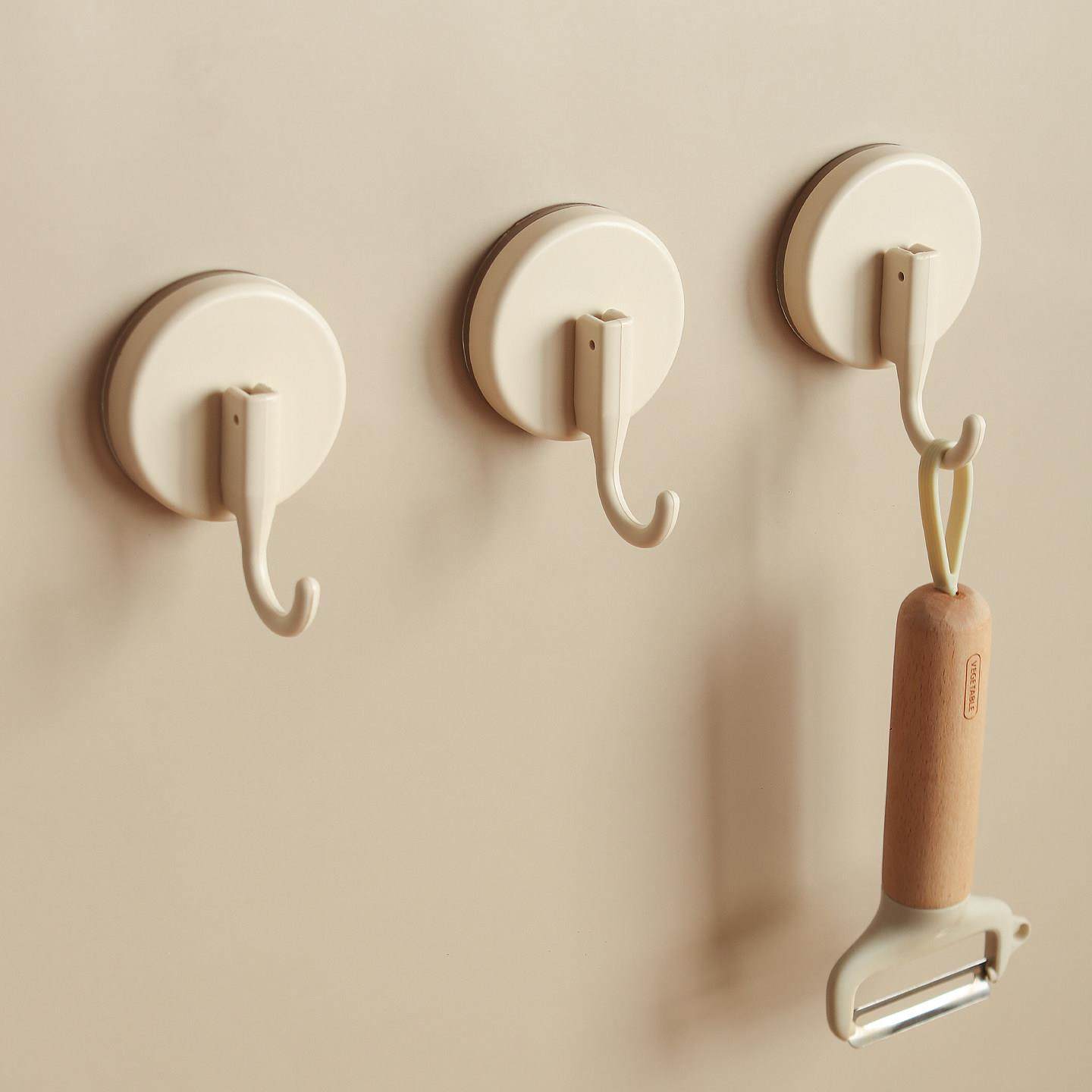 奶油风真空吸盘挂钩免打孔强力承重浴室卫生间毛巾无痕粘钩固定器,收纳整理,挂钩/粘钩,淘宝优惠券,粉丝福利购,淘宝优惠卷