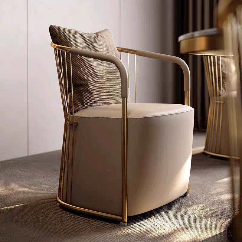 轻奢茶椅主人位椅别墅客厅高级感客人椅设计师扶手极简圈椅书房椅