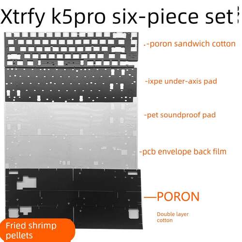 Xtrfy K5 Pro Tmr磁性轴键盘声音袋多孔夹层棉宠物声音垫轴底部棉