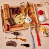 抓周用品一周岁中式 现代抓阄古典道具宝宝全套装 生日布置玩具礼物