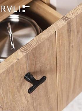 Olrvli黄铜覆古黑色银色橱柜门把手衣柜把手中世纪青铜Normcore现