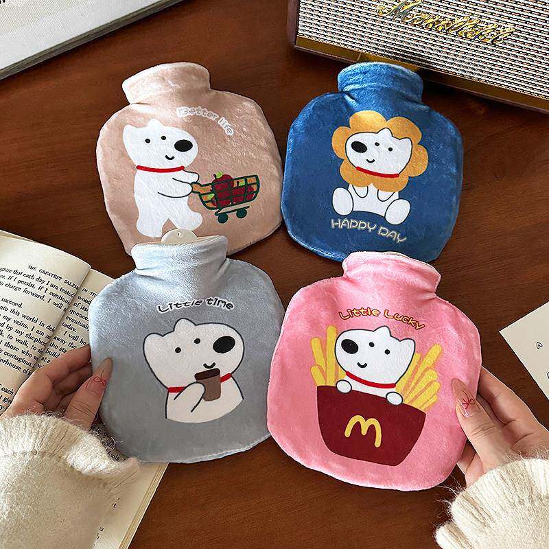 可爱毛绒热水袋注水迷你小号学生暖手宝女生圆形灌水敷肚子暖水袋