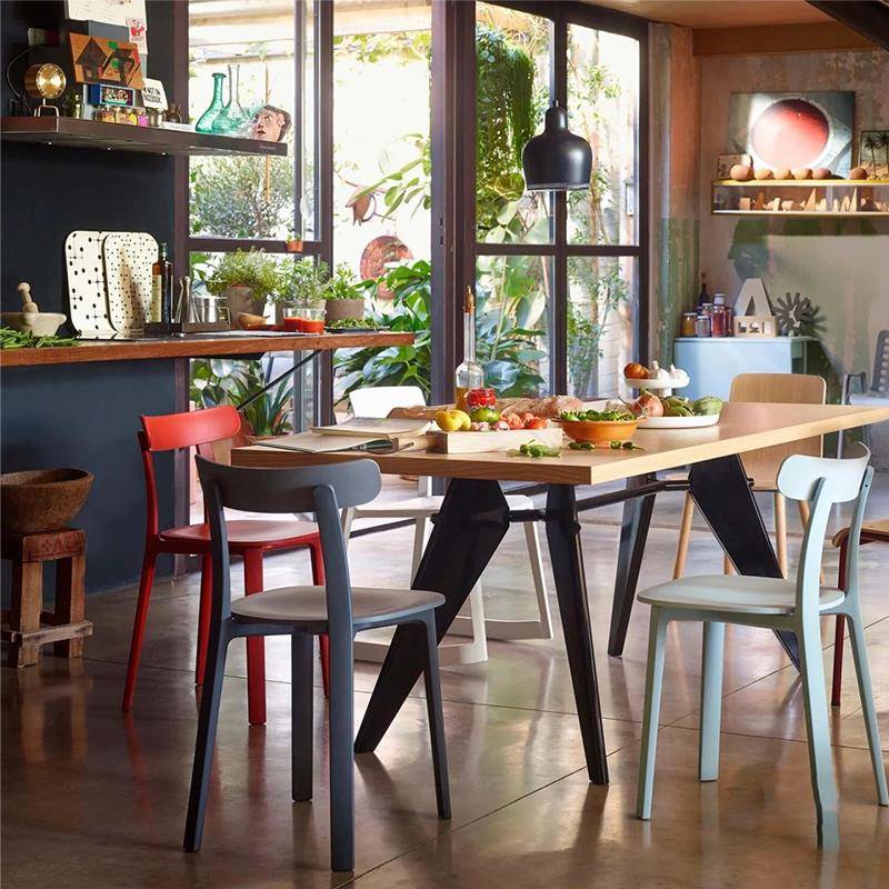 Vitra实木方形餐桌小户型家用现代简约孟菲斯办公电脑长桌咖啡桌