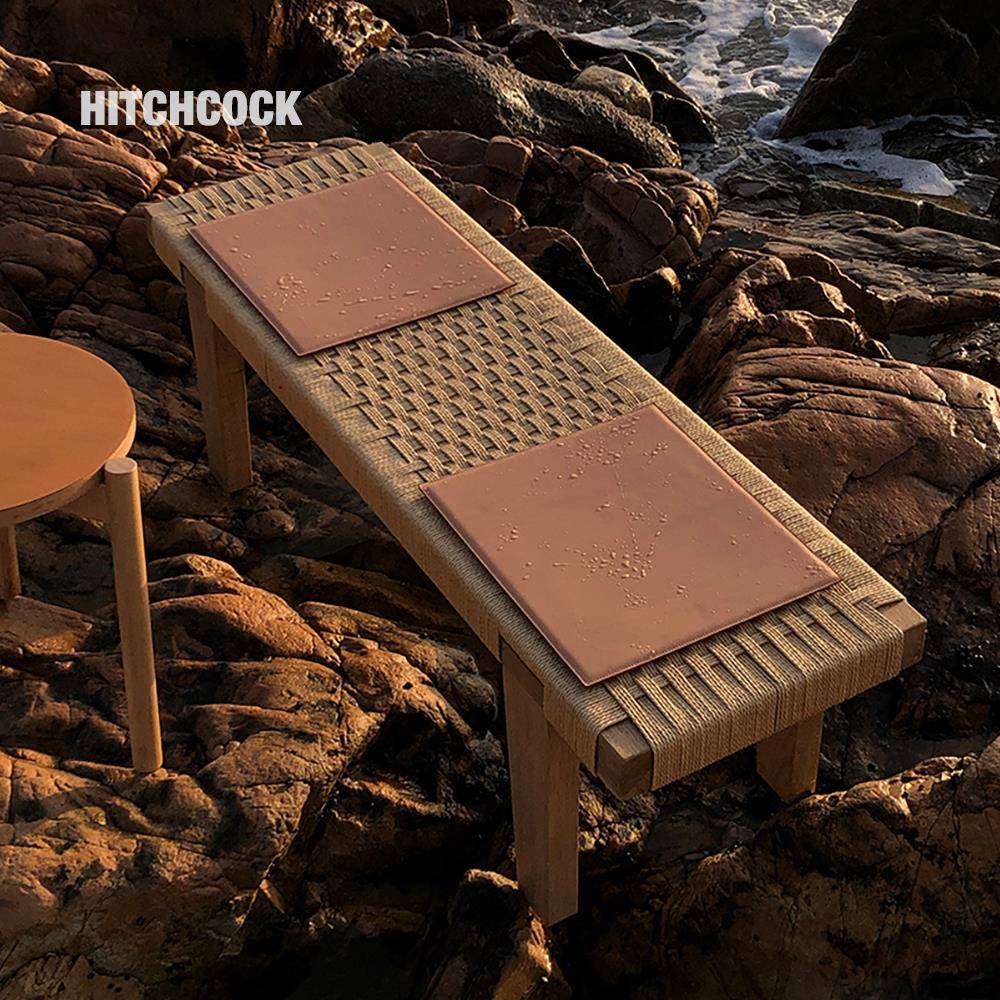 HITCHCOCK Bench/长凳实木绳编织真皮侘寂风咖啡凳北欧日式换鞋凳