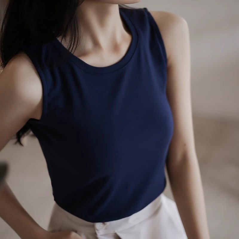 吊带背心女2024夏季新款纯棉宽松西装内搭遮副乳打底外穿无袖上衣